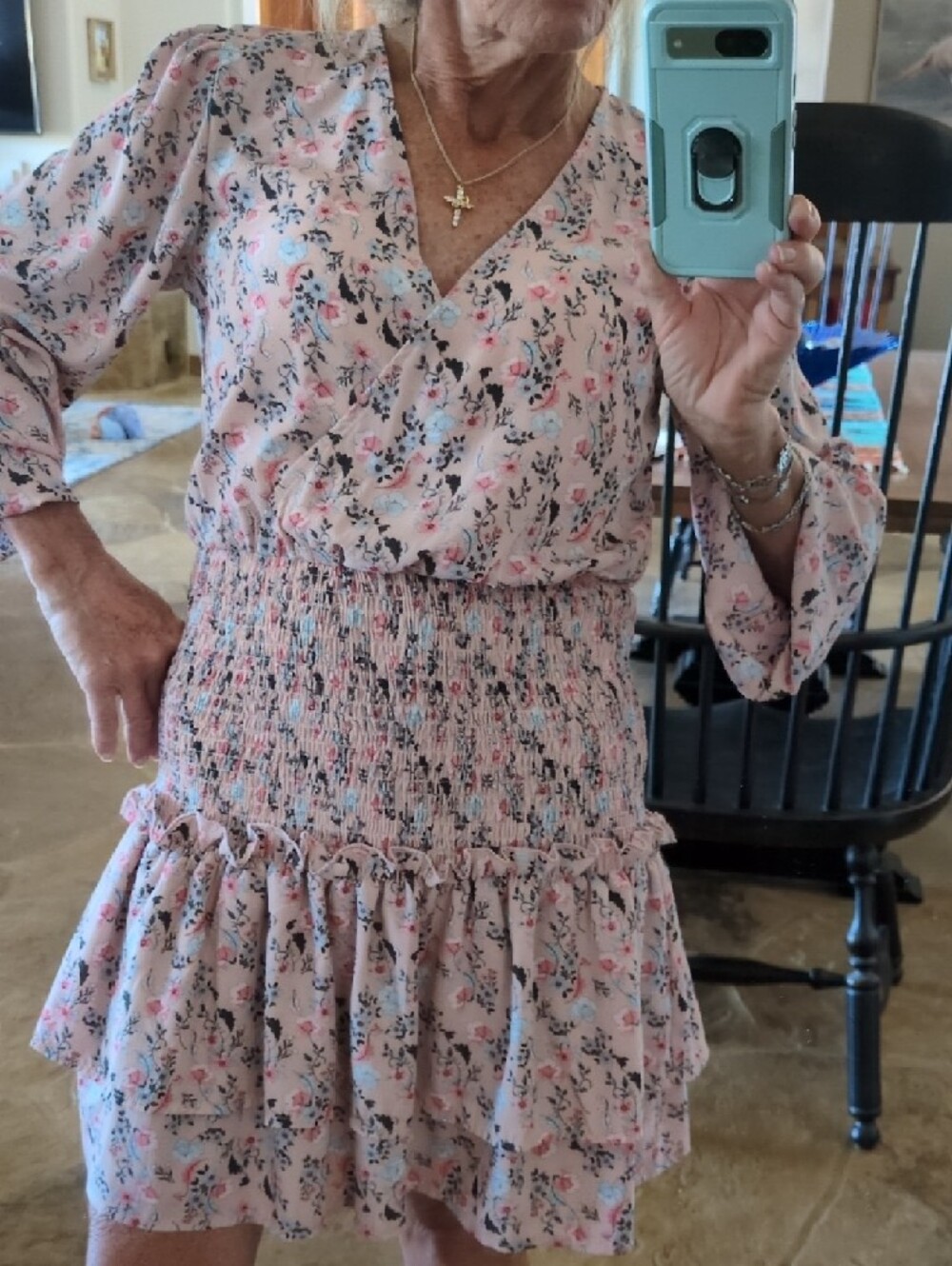 Missguided Pink Floral Dress 0